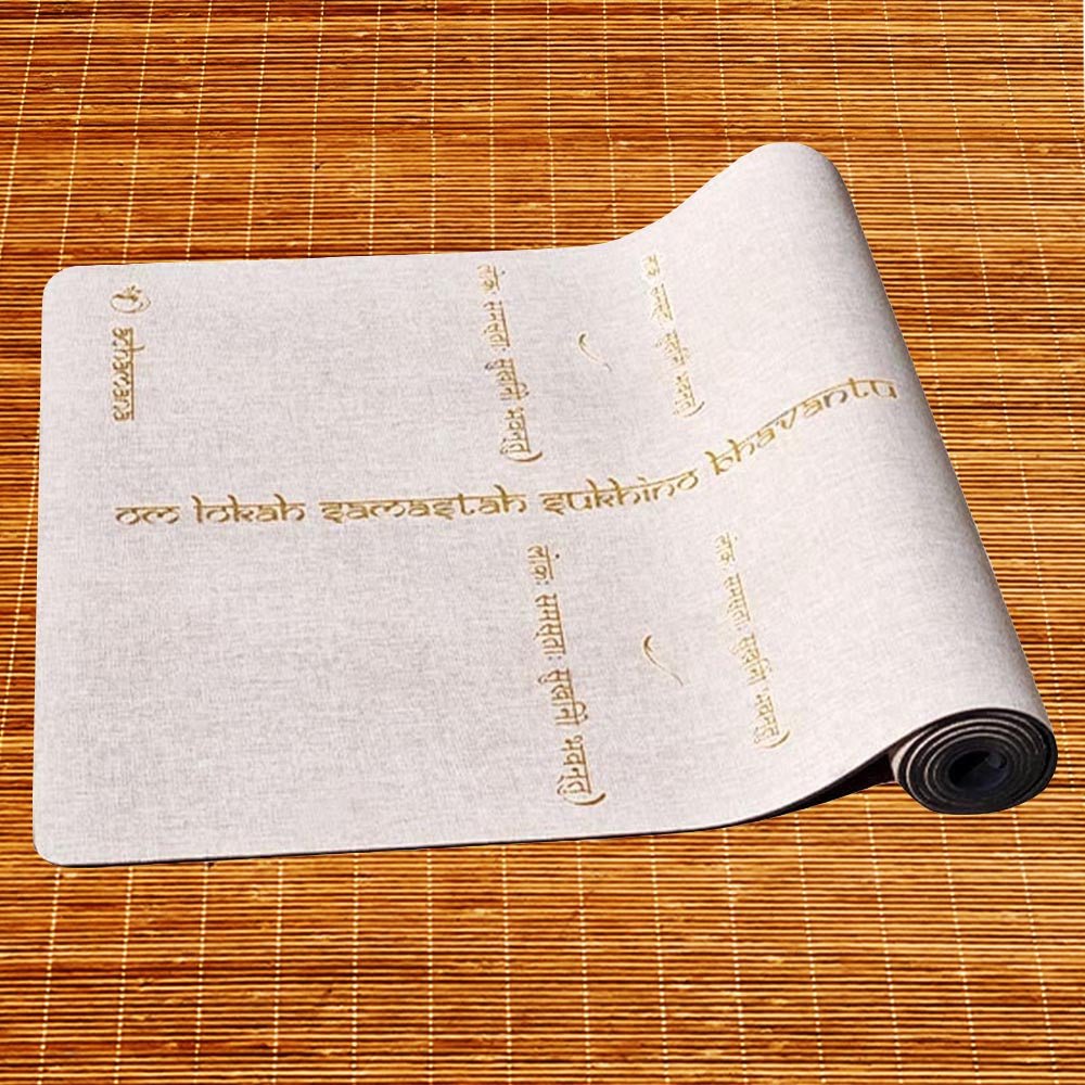- Tapis de yoga caoutchouc & chanvre 4,5mmx61cmx1,83m Mantra de la Paix + Sac yoga - Accessoires de yoga, vêtements et tapis de yoga au naturel