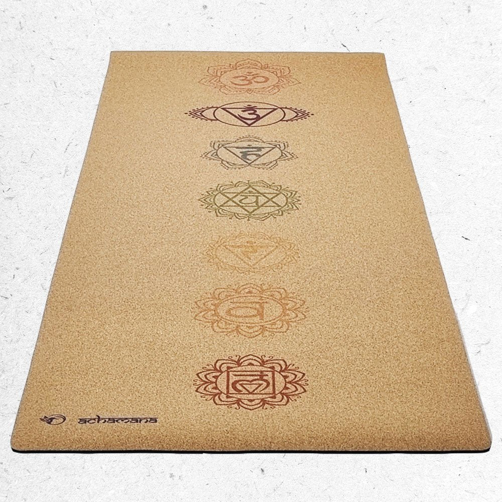 - Tapis de yoga caoutchouc & liège 5mmx68cmx1,83m - 7 Chakras - Accessoires de yoga, vêtements et tapis de yoga au naturel