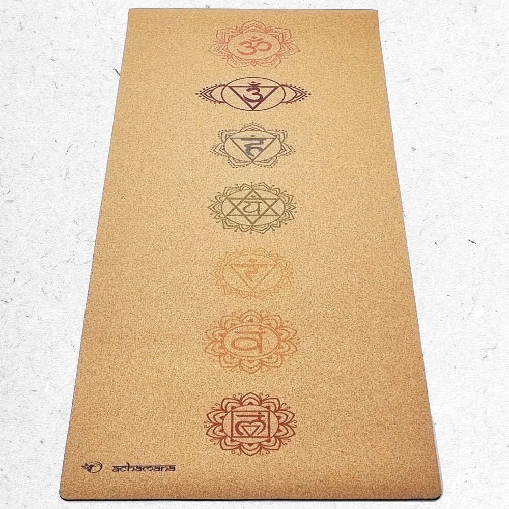 - Tapis de yoga caoutchouc & liège 5mmx68cmx1,83m - 7 Chakras - Accessoires de yoga, vêtements et tapis de yoga au naturel