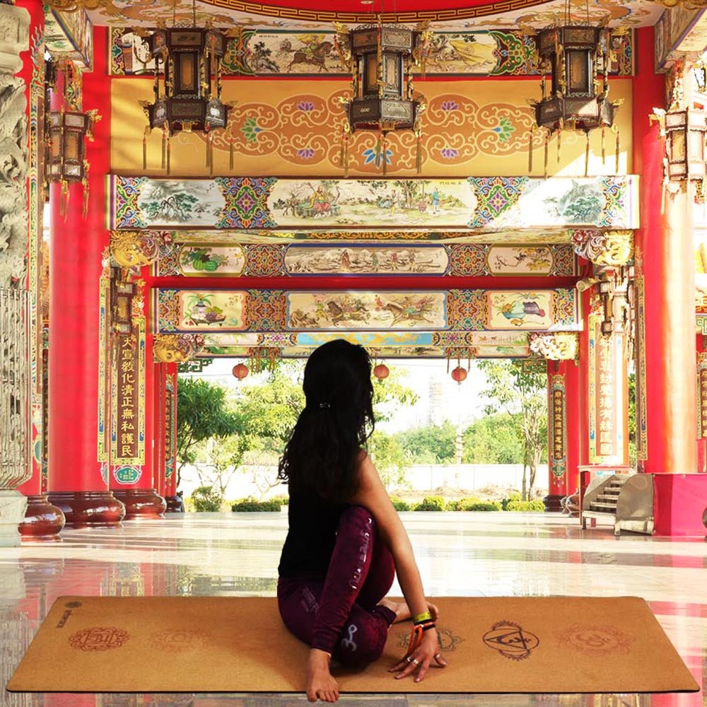 - Tapis de yoga caoutchouc & liège 5mmx68cmx1,83m - 7 Chakras - Accessoires de yoga, vêtements et tapis de yoga au naturel