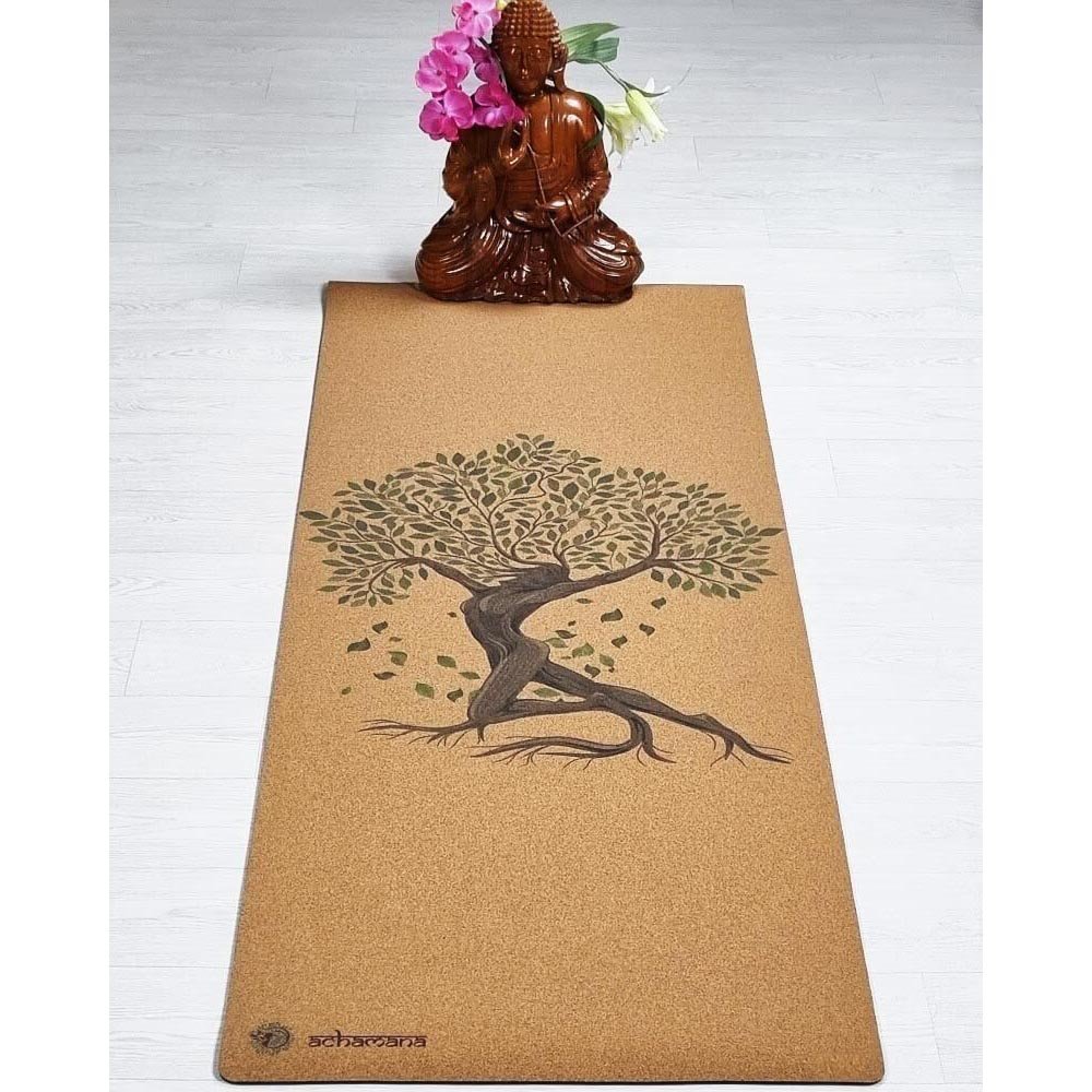 - Tapis de yoga caoutchouc & liège 5mmx68cmx1,83m 7 Chakras Or - Accessoires de yoga, vêtements et tapis de yoga au naturel