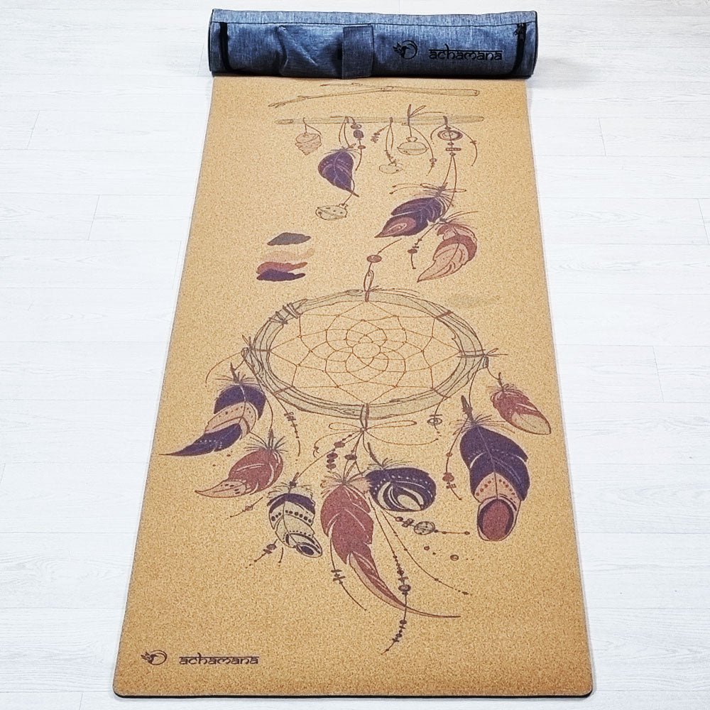 - Tapis de yoga caoutchouc & liège 5mmx68cmx1,83m - Attrape rêves - Accessoires de yoga, vêtements et tapis de yoga au naturel