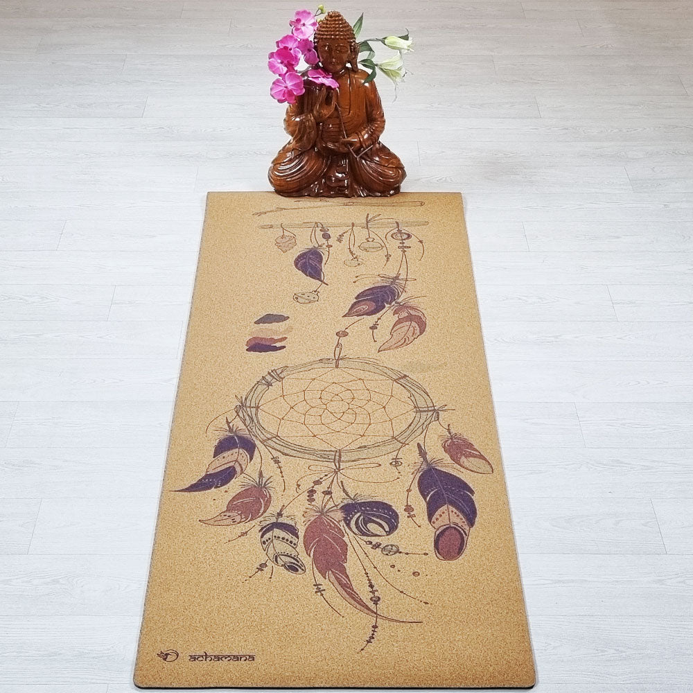 - Tapis de yoga caoutchouc & liège 5mmx68cmx1,83m - Attrape rêves - Accessoires de yoga, vêtements et tapis de yoga au naturel