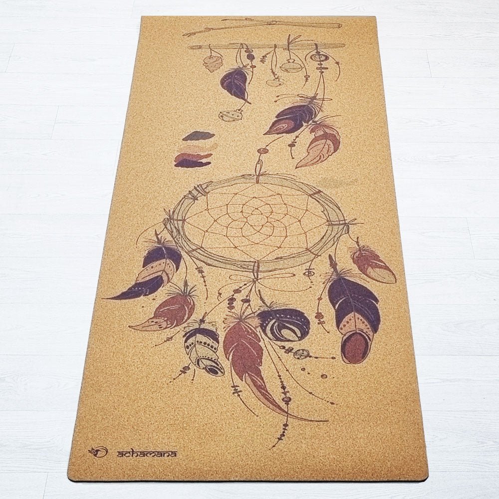 - Tapis de yoga caoutchouc & liège 5mmx68cmx1,83m - Attrape rêves - Accessoires de yoga, vêtements et tapis de yoga au naturel