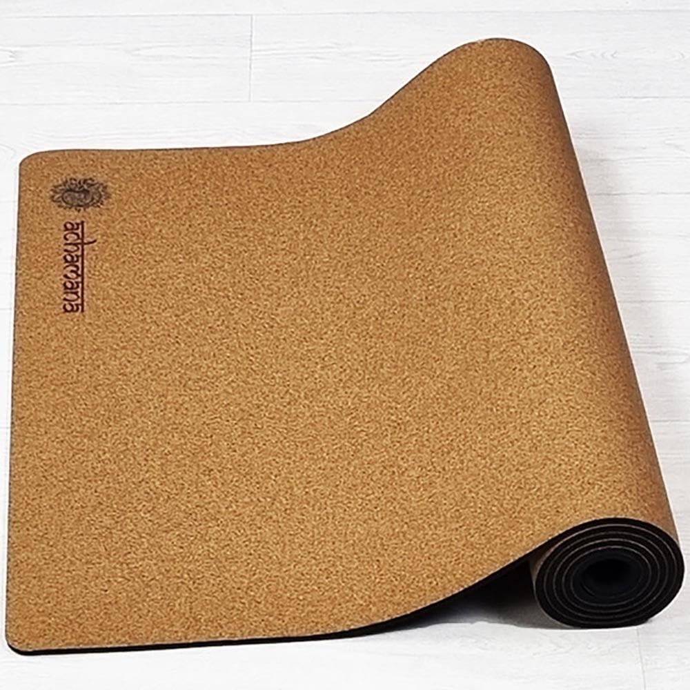 - Tapis de yoga caoutchouc & liège 5mmx68cmx1,83m - Bouddha rieur - Accessoires de yoga, vêtements et tapis de yoga au naturel