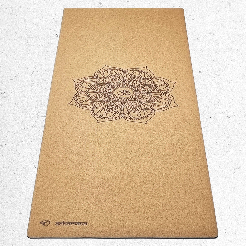 - Tapis de yoga caoutchouc & liège 5mmx68cmx1,83m motif Mandala - Accessoires de yoga, vêtements et tapis de yoga au naturel