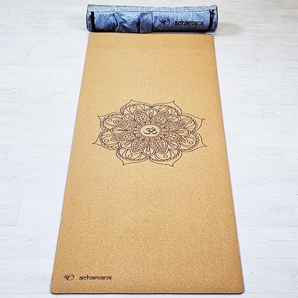 - Tapis de yoga caoutchouc & liège 5mmx68cmx1,83m motif Mandala - Accessoires de yoga, vêtements et tapis de yoga au naturel
