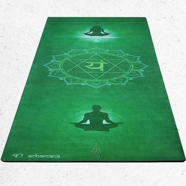 - Tapis de yoga caoutchouc & microfibre 5mmx68cmx1,83m - Anahata + Sac yoga - Accessoires de yoga, vêtements et tapis de yoga au naturel