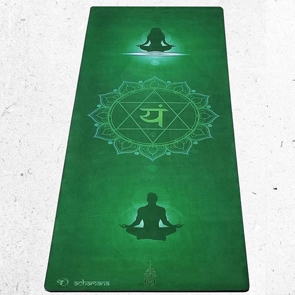 - Tapis de yoga caoutchouc & microfibre 5mmx68cmx1,83m - Anahata + Sac yoga - Accessoires de yoga, vêtements et tapis de yoga au naturel