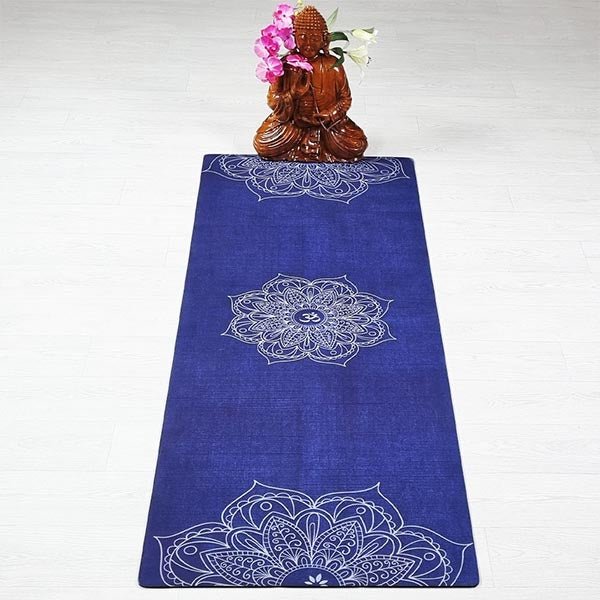 - Tapis de yoga caoutchouc & microfibre 5mmx68cmx1,83m - Mandala + Sac yoga - Accessoires de yoga, vêtements et tapis de yoga au naturel