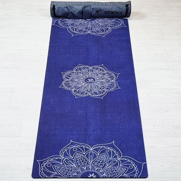 - Tapis de yoga caoutchouc & microfibre 5mmx68cmx1,83m - Mandala + Sac yoga - Accessoires de yoga, vêtements et tapis de yoga au naturel