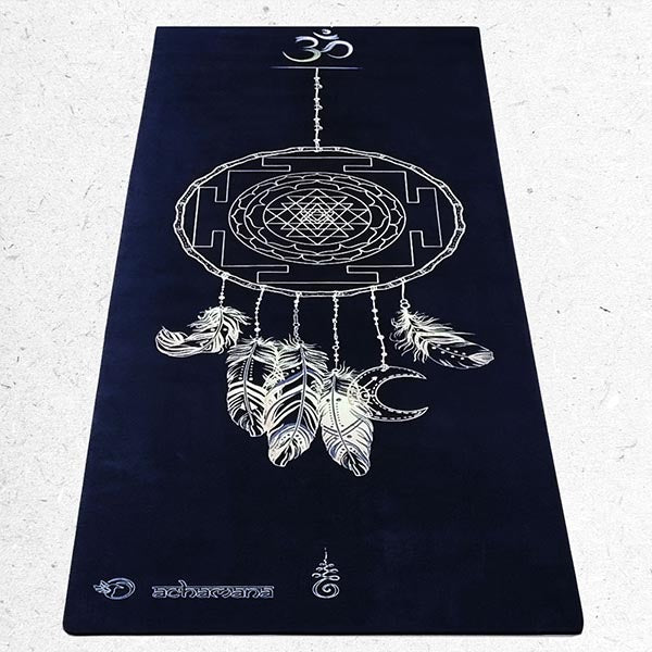 - Tapis de yoga caoutchouc & microfibre 5mmx68cmx1,83m - Sriyantra + Sac yoga - Accessoires de yoga, vêtements et tapis de yoga au naturel