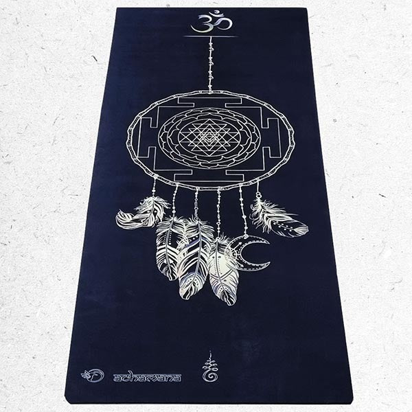 - Tapis de yoga caoutchouc & microfibre 5mmx68cmx1,83m - Sriyantra + Sac yoga - Accessoires de yoga, vêtements et tapis de yoga au naturel