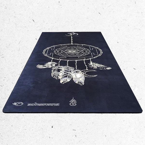 - Tapis de yoga caoutchouc & microfibre 5mmx68cmx1,83m - Sriyantra + Sac yoga - Accessoires de yoga, vêtements et tapis de yoga au naturel