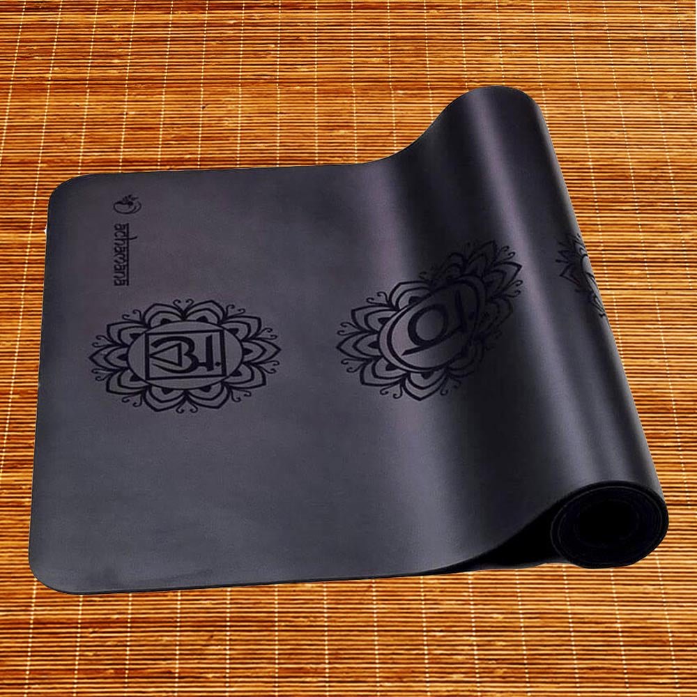 - Tapis de yoga Caoutchouc-Similicuir 5mm 7 chakras - Grip mains sèches & humides - Accessoires de yoga, vêtements et tapis de yoga au naturel