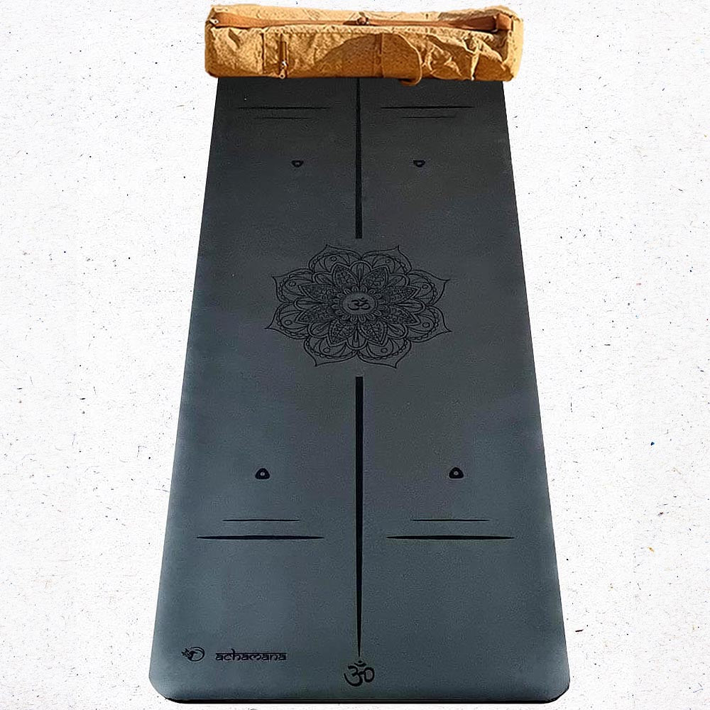 - Tapis de yoga Caoutchouc-Similicuir 5mm - Mandala - Grip mains sèches & humides - Accessoires de yoga, vêtements et tapis de yoga au naturel