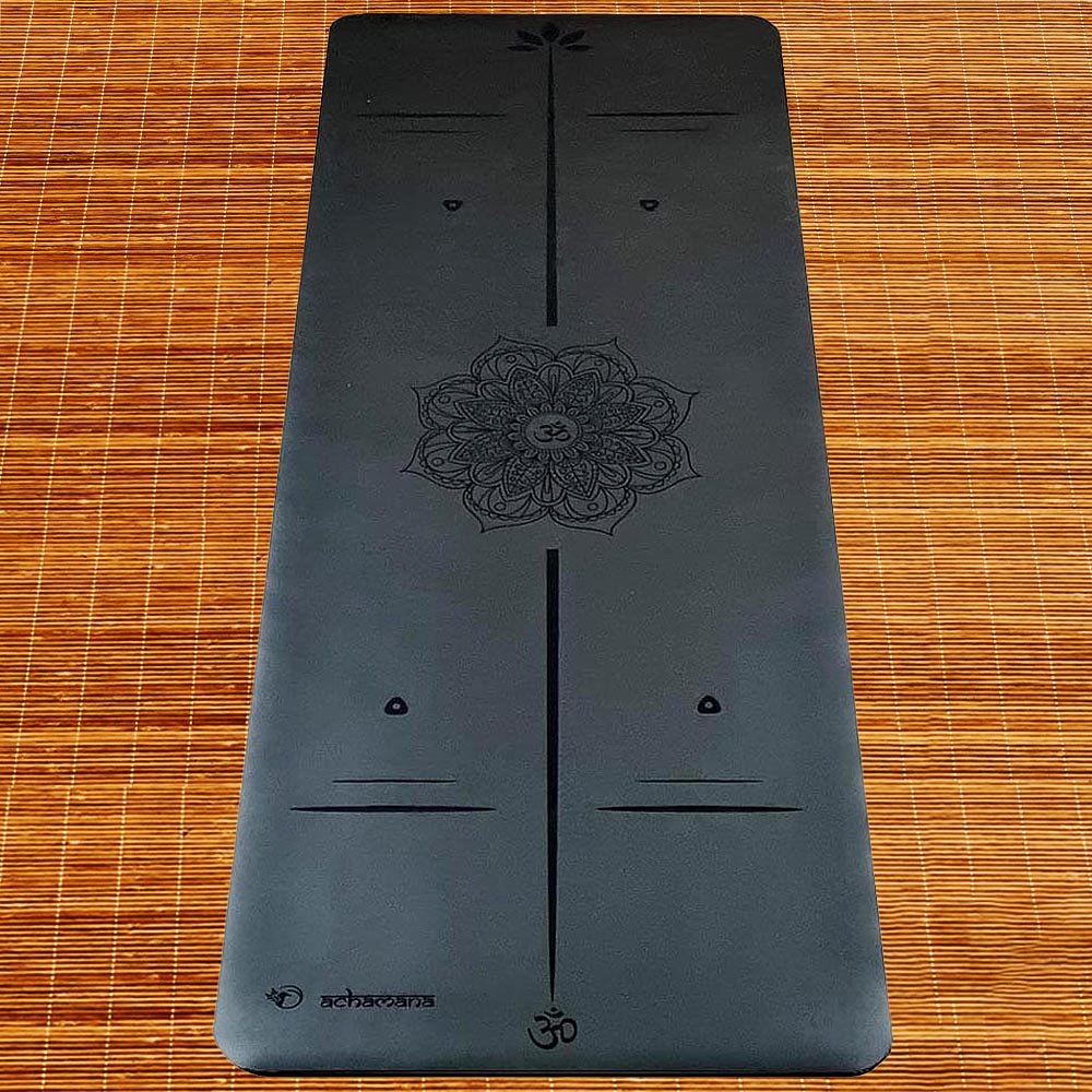 - Tapis de yoga Caoutchouc-Similicuir 5mm - Mandala - Grip mains sèches & humides - Accessoires de yoga, vêtements et tapis de yoga au naturel