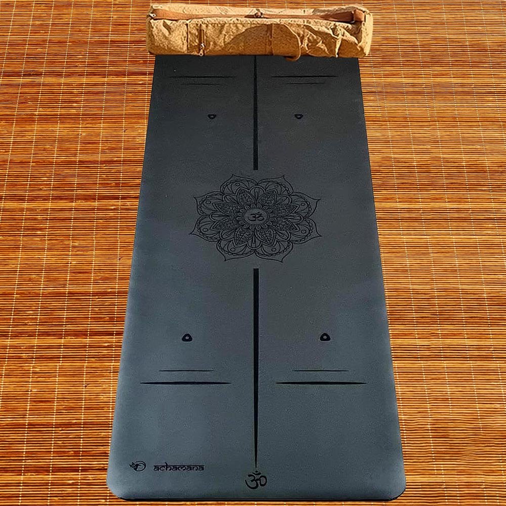 - Tapis de yoga Caoutchouc-Similicuir 5mm - Mandala - Grip mains sèches & humides - Accessoires de yoga, vêtements et tapis de yoga au naturel