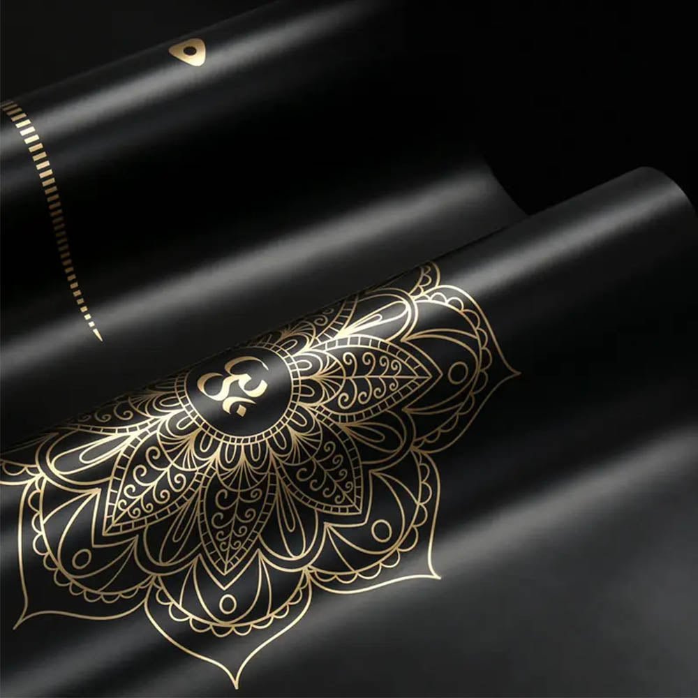 - Tapis de yoga Caoutchouc-Similicuir 5mm Mandala Or - Grip mains sèches & humides - Accessoires de yoga, vêtements et tapis de yoga au naturel