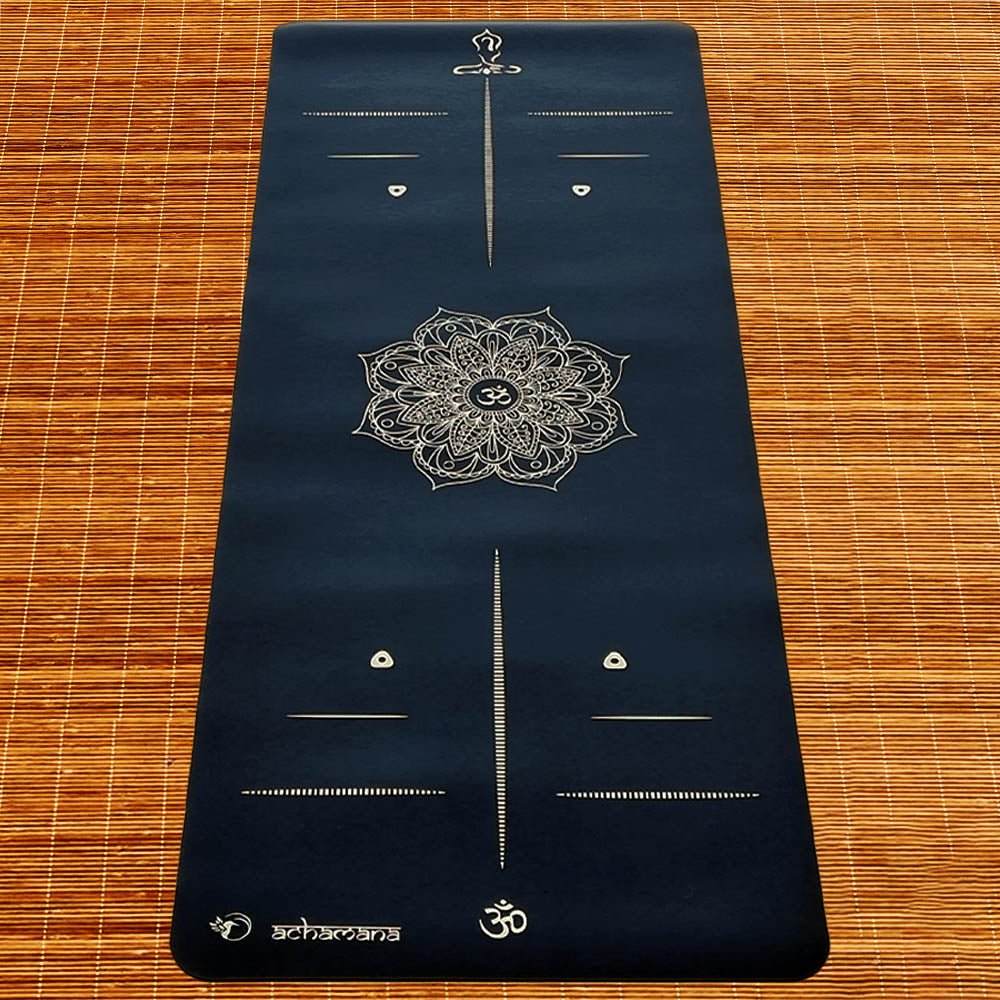 - Tapis de yoga Caoutchouc-Similicuir 5mm Mandala Or - Grip mains sèches & humides - Accessoires de yoga, vêtements et tapis de yoga au naturel
