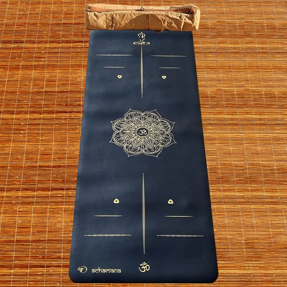 - Tapis de yoga Caoutchouc-Similicuir 5mm Mandala Or - Grip mains sèches & humides - Accessoires de yoga, vêtements et tapis de yoga au naturel
