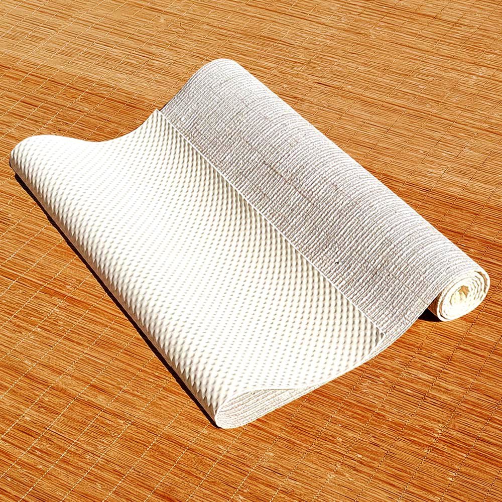 - Tapis de yoga gomme naturelle & fibres de jute - Fabrication artisanale - 4 mm Blanc - Accessoires de yoga, vêtements et tapis de yoga au naturel