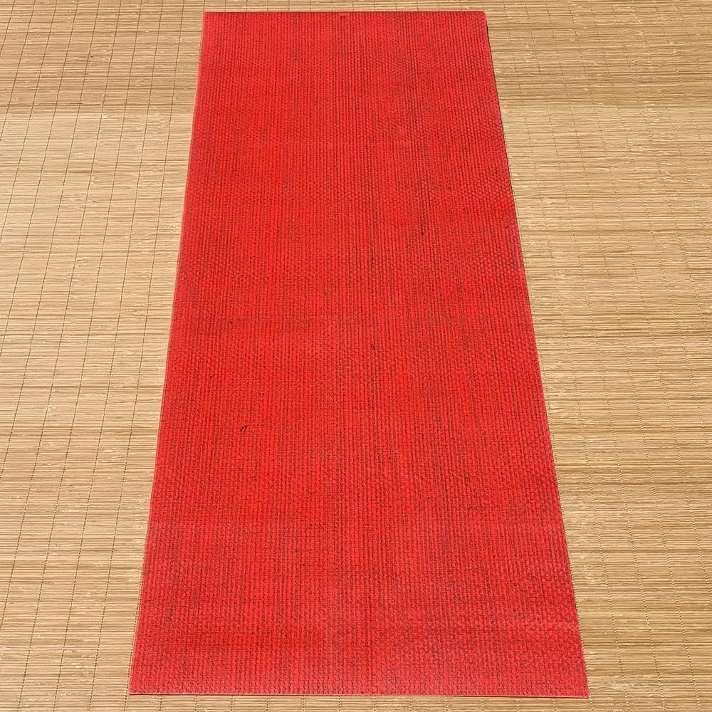 - Tapis de yoga gomme naturelle & fibres de jute - Fabrication artisanale - 4 mm Corail - Accessoires de yoga, vêtements et tapis de yoga au naturel
