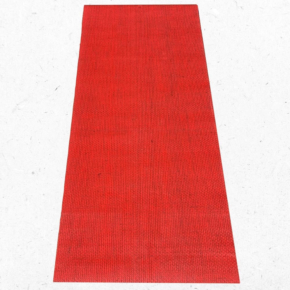 - Tapis de yoga gomme naturelle & fibres de jute - Fabrication artisanale - 4 mm Corail - Accessoires de yoga, vêtements et tapis de yoga au naturel