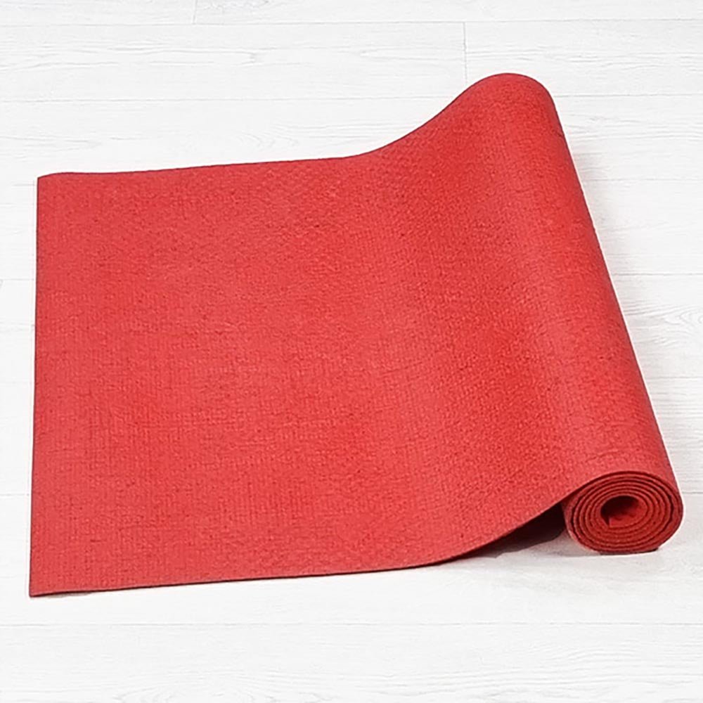 - Tapis de yoga gomme naturelle & fibres de jute - Fabrication artisanale - 4 mm Corail - Accessoires de yoga, vêtements et tapis de yoga au naturel