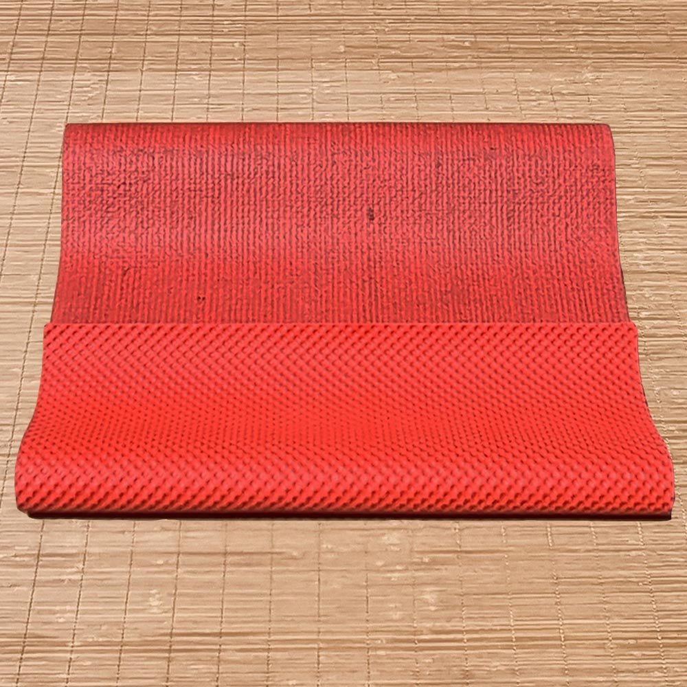 - Tapis de yoga gomme naturelle & fibres de jute - Fabrication artisanale - 4 mm Corail - Accessoires de yoga, vêtements et tapis de yoga au naturel