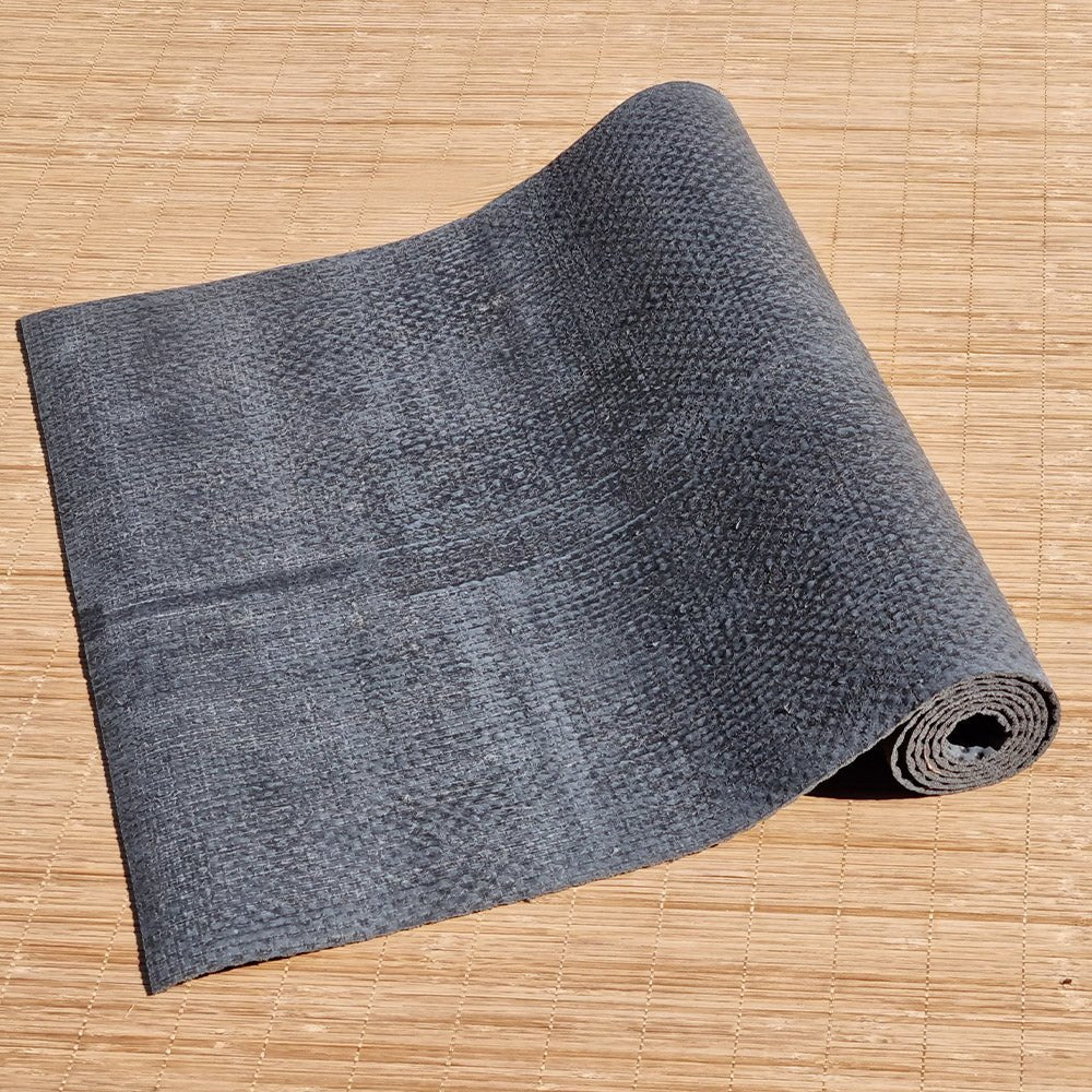 - Tapis de yoga gomme naturelle & fibres de jute - Fabrication artisanale - 4 mm Gris - Accessoires de yoga, vêtements et tapis de yoga au naturel
