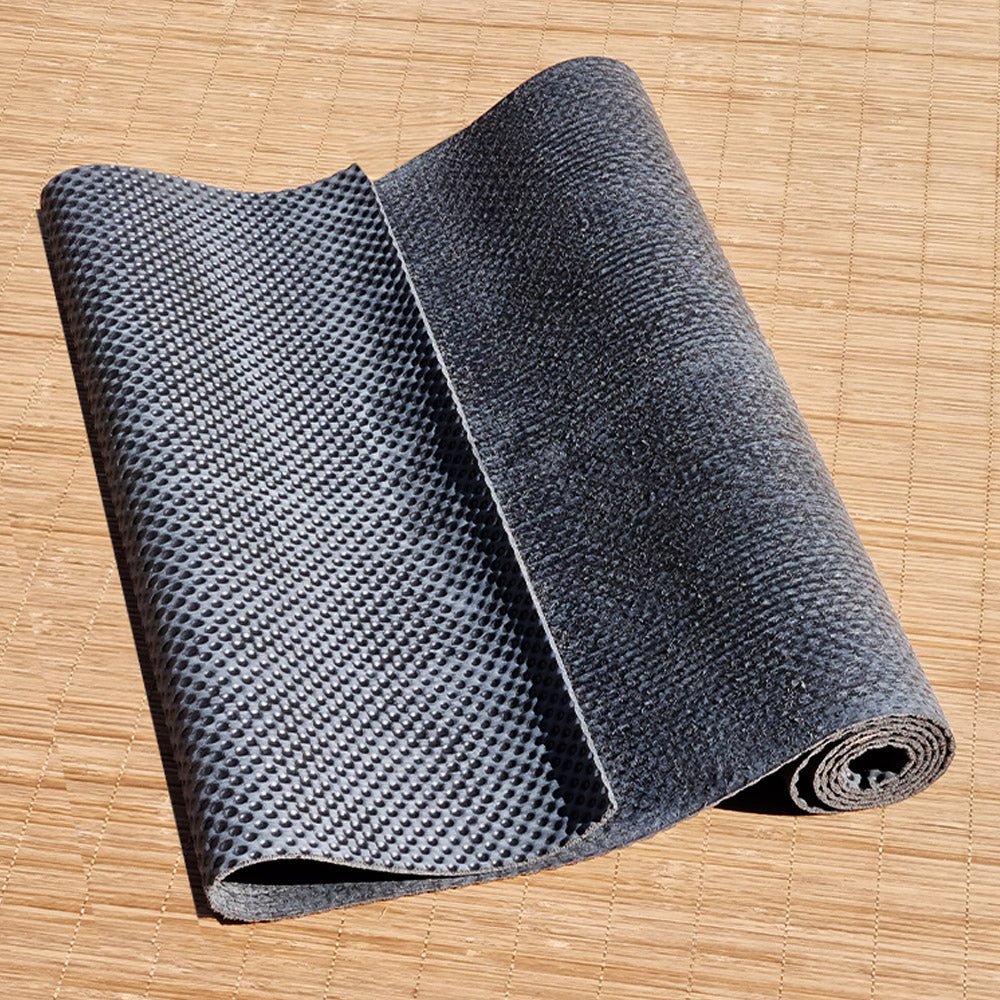 - Tapis de yoga gomme naturelle & fibres de jute - Fabrication artisanale - 4 mm Gris - Accessoires de yoga, vêtements et tapis de yoga au naturel