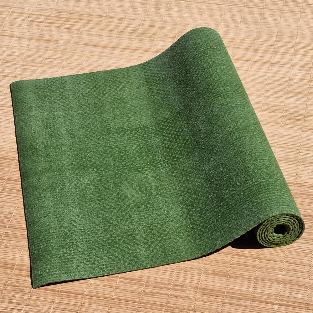 - Tapis de yoga gomme naturelle & fibres de jute - Fabrication artisanale - 4 mm Vert - Accessoires de yoga, vêtements et tapis de yoga au naturel