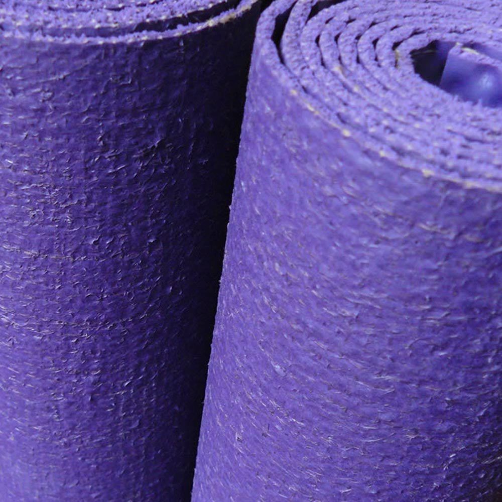 - Tapis de yoga gomme naturelle & fibres de jute - Fabrication artisanale - 4 mm violet - Accessoires de yoga, vêtements et tapis de yoga au naturel