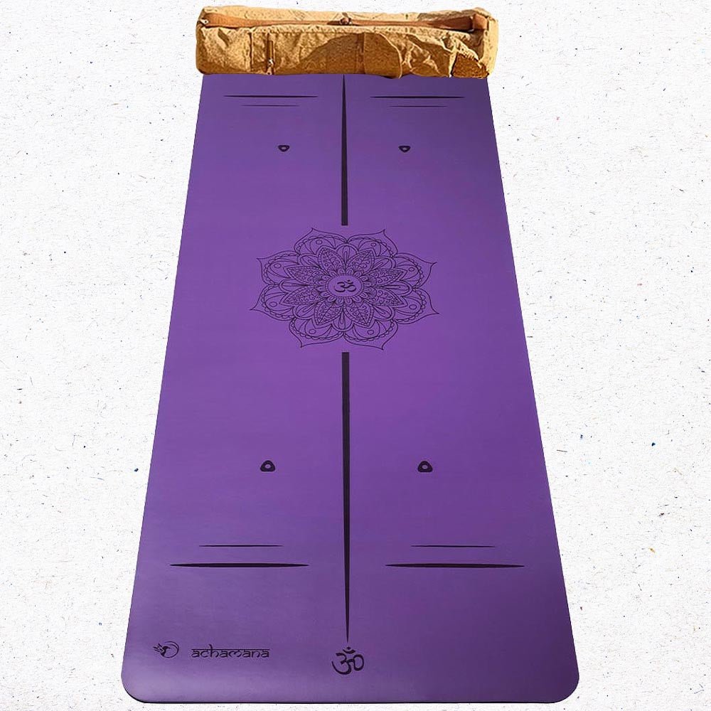 - Tapis de yoga gomme-Similicuir 5mm - Mandala - Grip mains sèches & humides - Accessoires de yoga, vêtements et tapis de yoga au naturel