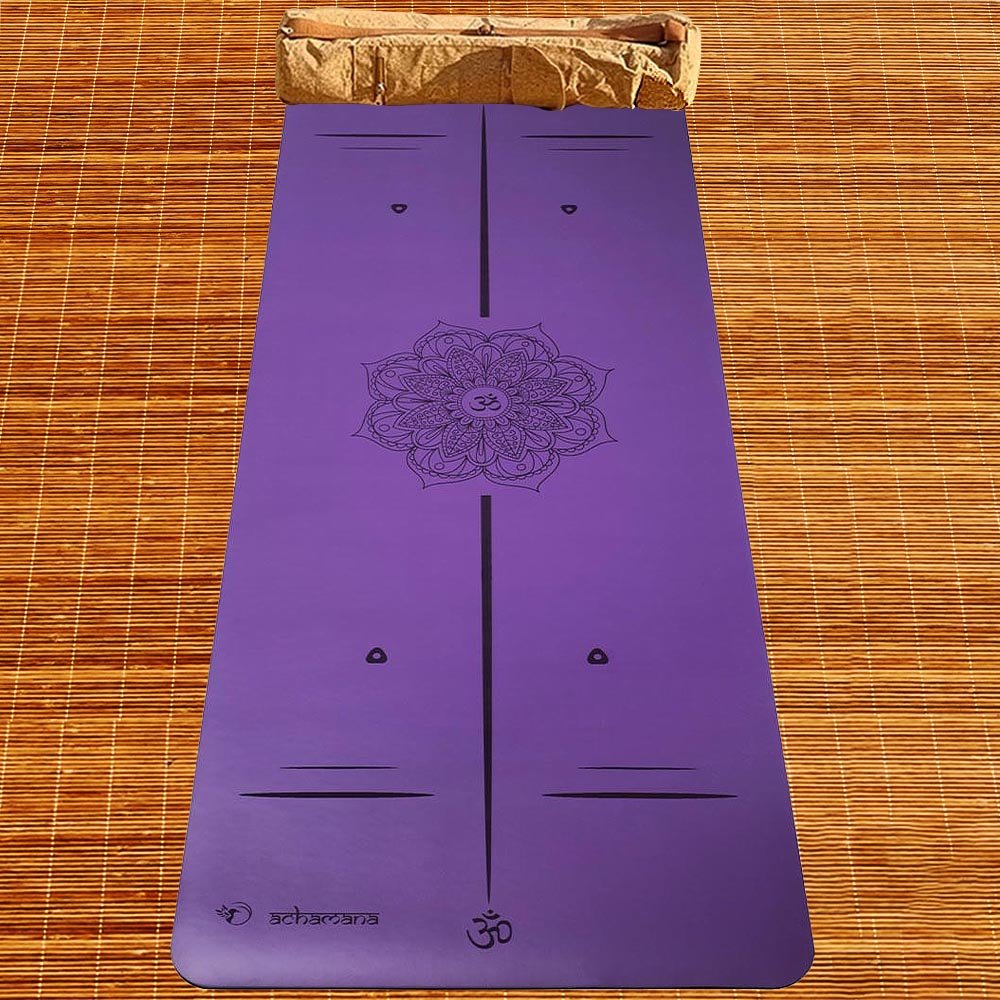 - Tapis de yoga gomme-Similicuir 5mm - Mandala - Grip mains sèches & humides - Accessoires de yoga, vêtements et tapis de yoga au naturel