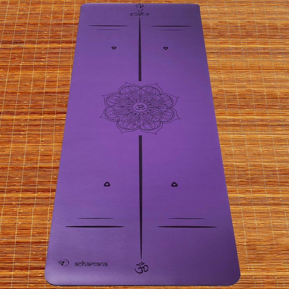 - Tapis de yoga gomme-Similicuir 5mm - Mandala - Grip mains sèches & humides - Accessoires de yoga, vêtements et tapis de yoga au naturel