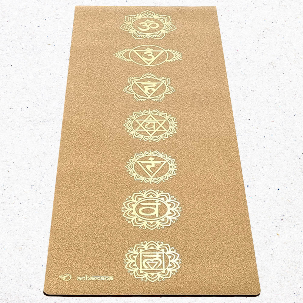 - Tapis de yoga liège, 3 plis 6mmx68cmx1,83m Sept chakras Or - Accessoires de yoga, vêtements et tapis de yoga au naturel