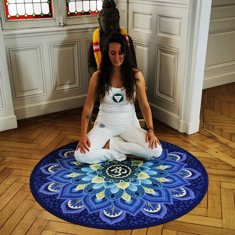 - Tapis de yoga, méditation Caoutchouc & microfibre - mandala Spirit + Sac de yoga - Accessoires de yoga, vêtements et tapis de yoga au naturel