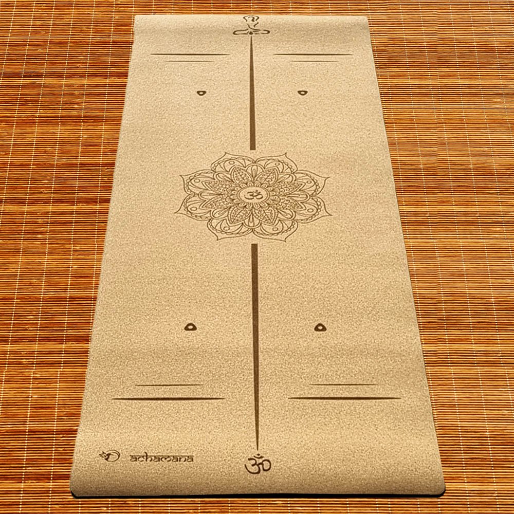 - Tapis de yoga & Pilates liège 3 plis, 6mmx68cmx1,83m Bodyline-Mandala - Accessoires de yoga, vêtements et tapis de yoga au naturel