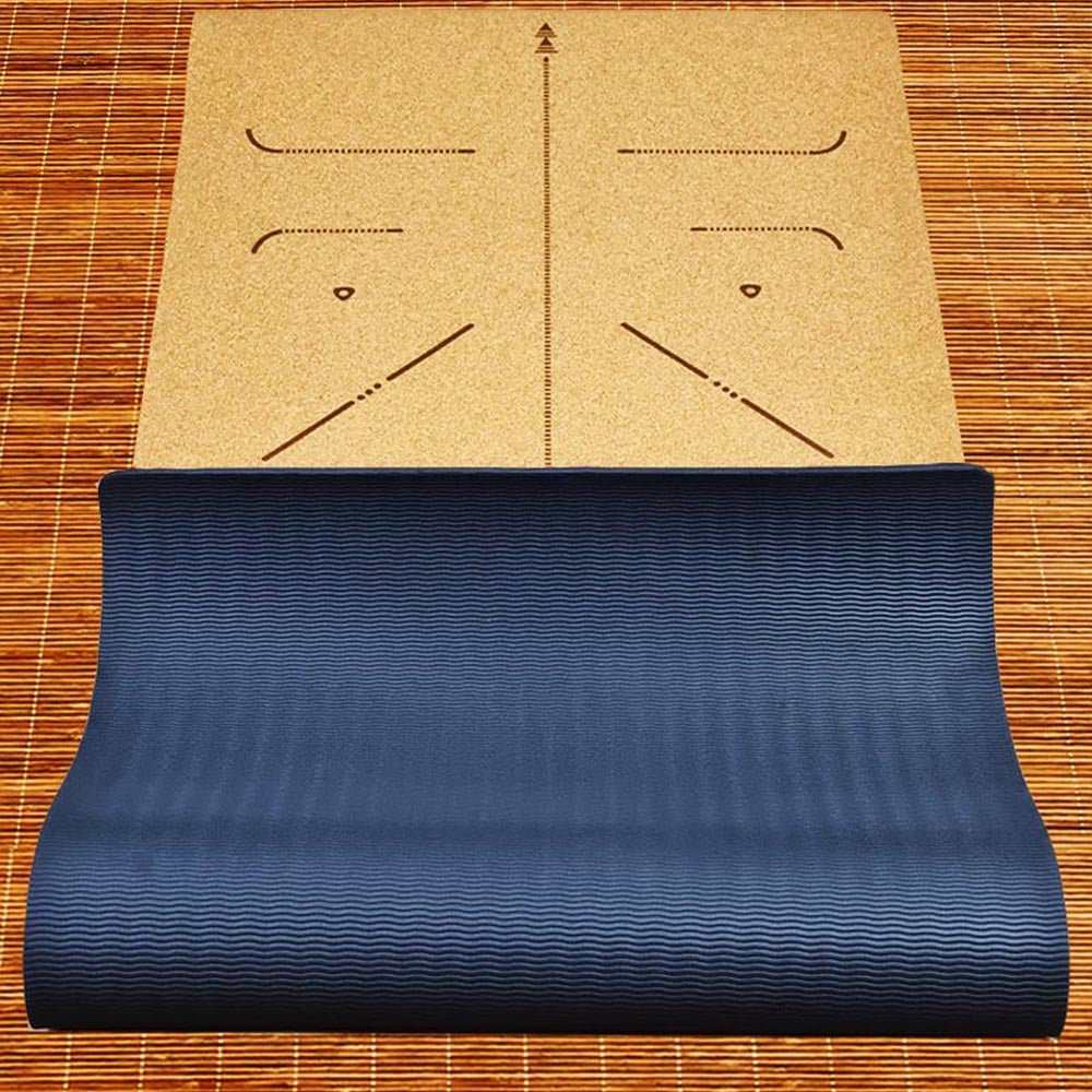 - Tapis de yoga & Pilates liège 3 plis, 6mmx68cmx1,83m yoga débutant - Accessoires de yoga, vêtements et tapis de yoga au naturel