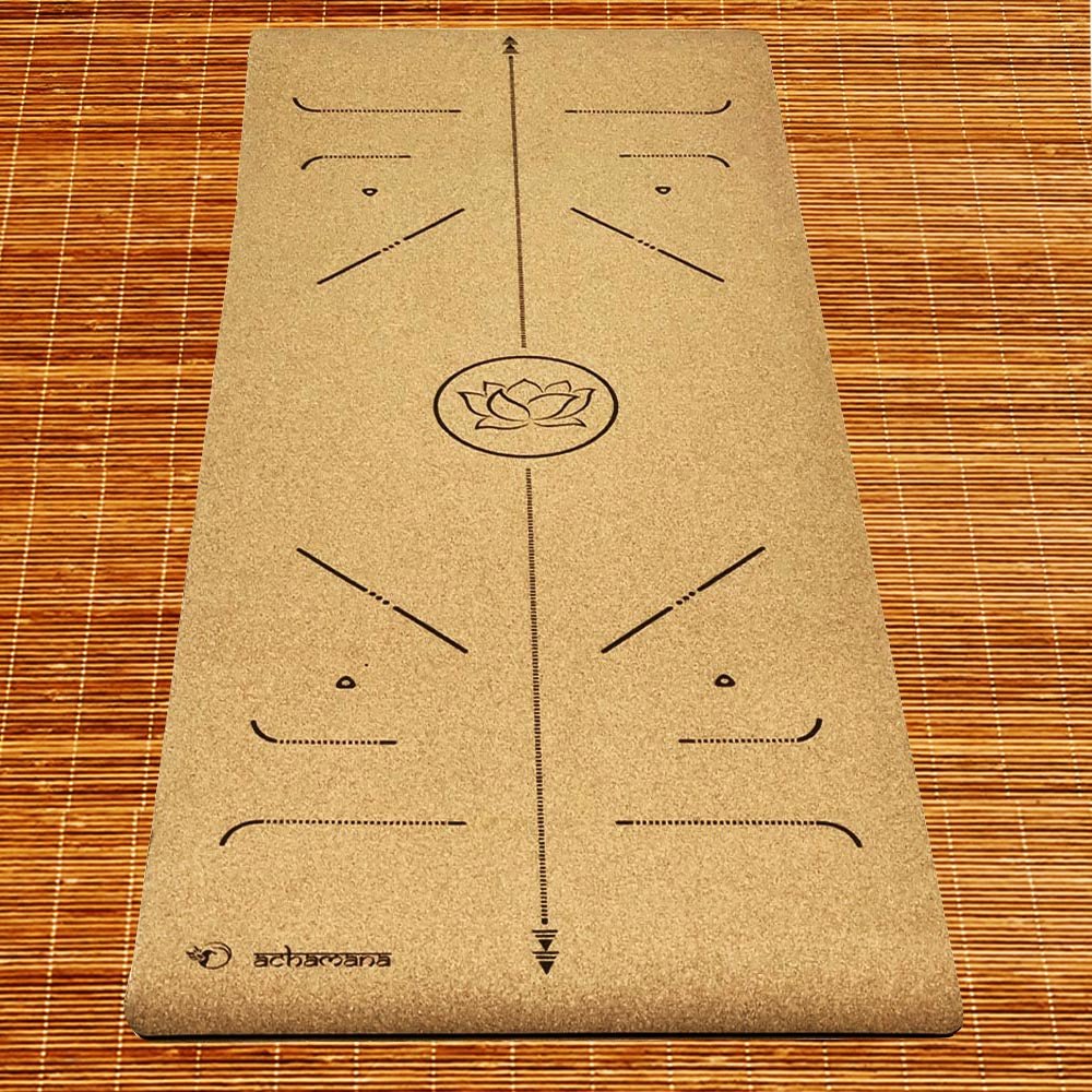- Tapis de yoga & Pilates liège 3 plis, 6mmx68cmx1,83m yoga débutant - Accessoires de yoga, vêtements et tapis de yoga au naturel