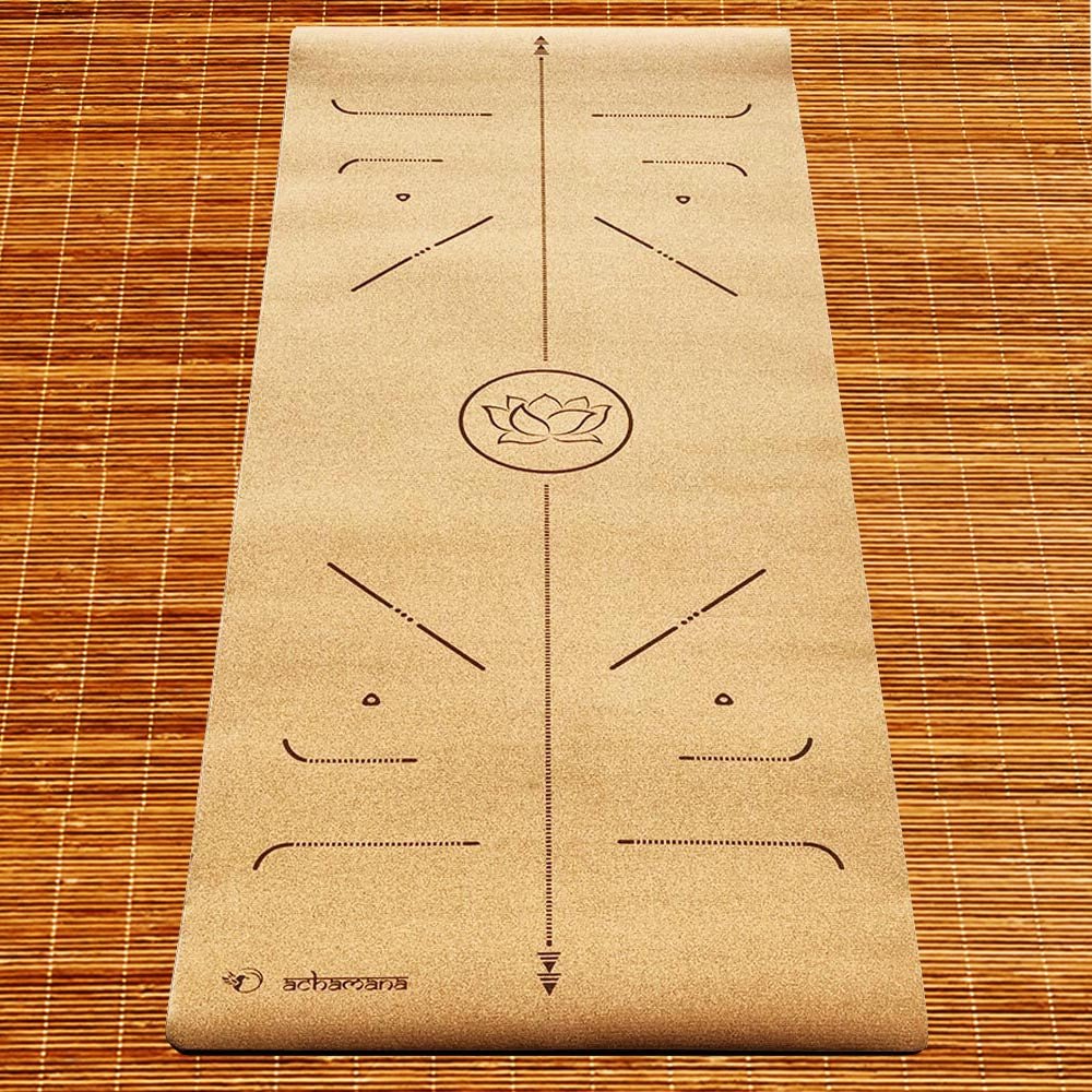 - Tapis de yoga & Pilates liège 3 plis, 6mmx68cmx1,83m yoga débutant - Accessoires de yoga, vêtements et tapis de yoga au naturel