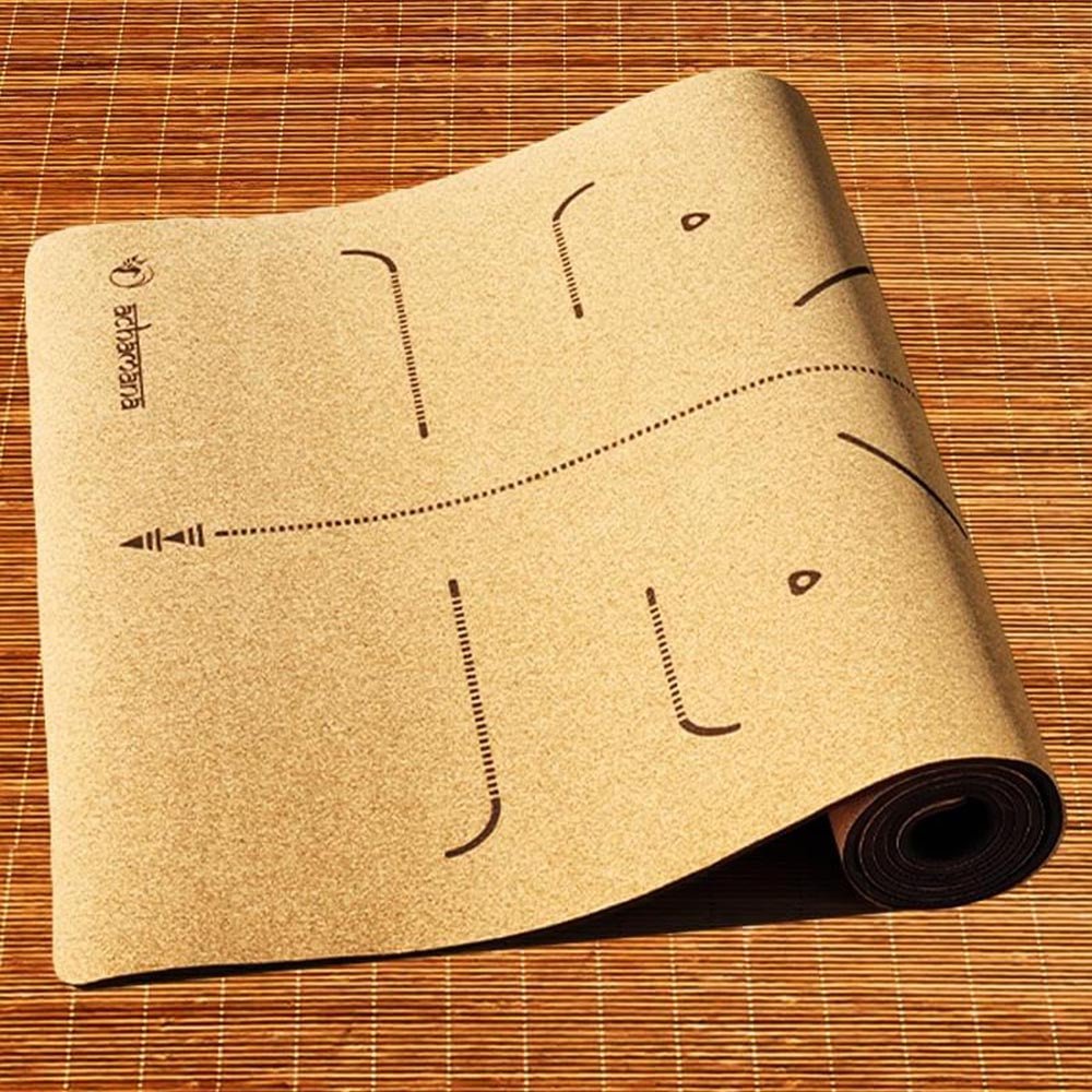 - Tapis de yoga & Pilates liège 3 plis, 6mmx68cmx1,83m yoga débutant - Accessoires de yoga, vêtements et tapis de yoga au naturel