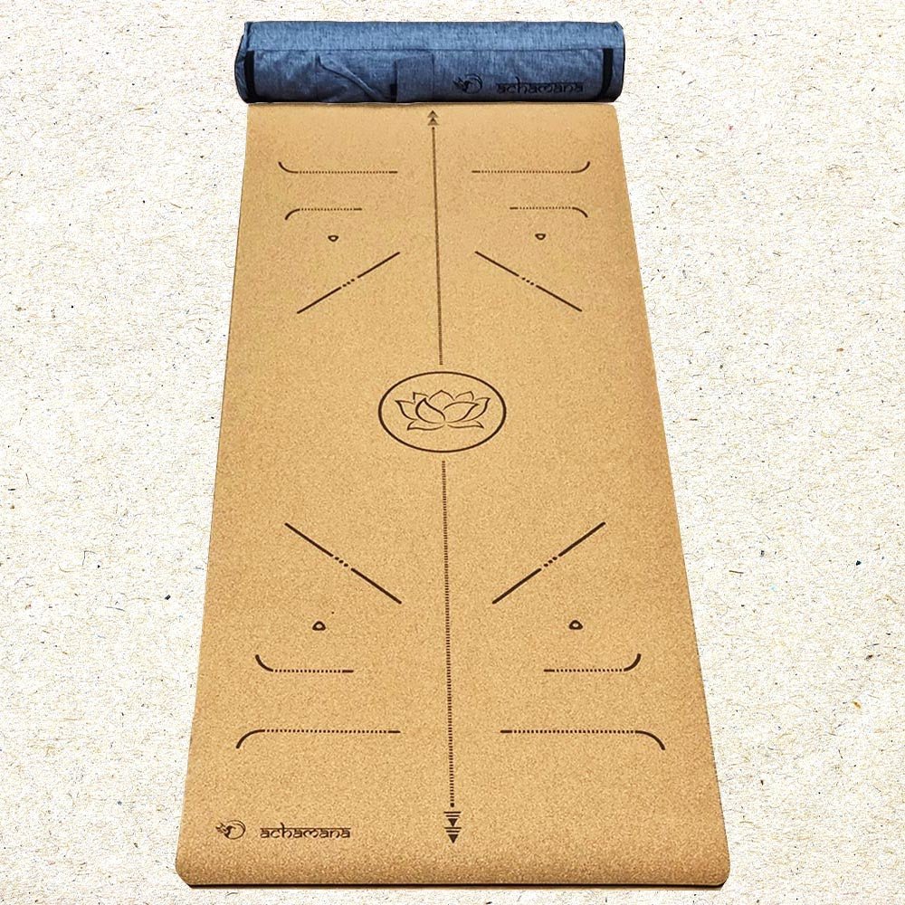 - Tapis de yoga & Pilates liège 3 plis, 6mmx68cmx1,83m yoga débutant - Accessoires de yoga, vêtements et tapis de yoga au naturel