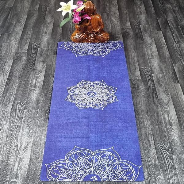 - Tapis de yoga voyage fin, léger, pliable - mandala + Sangle transport - Accessoires de yoga, vêtements et tapis de yoga au naturel