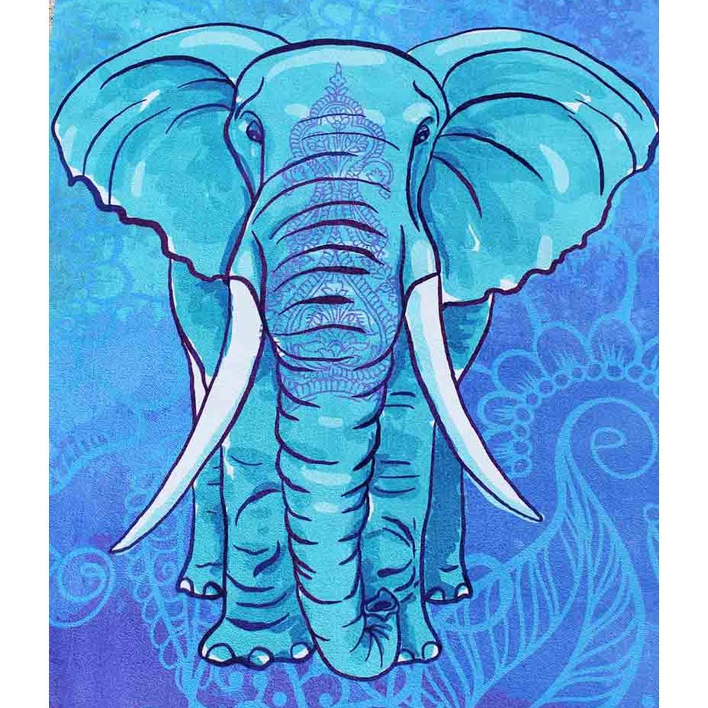 - Tapis de yoga voyage fin, léger, pliable - motif Eléphant + Sangle transport - Accessoires de yoga, vêtements et tapis de yoga au naturel