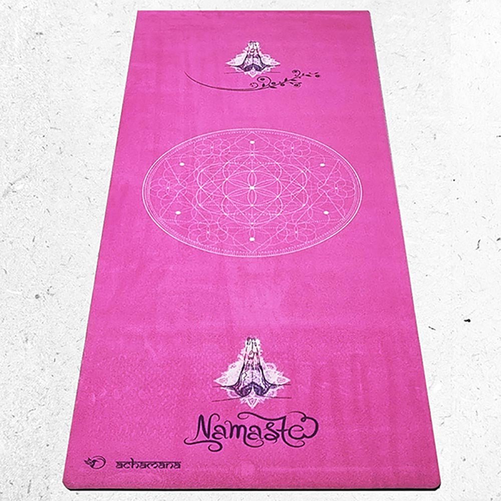 - Tapis yoga écologique hi-tech 3 plis 6mmx68cmx1,83m Namasté rose + Sac yoga - Accessoires de yoga, vêtements et tapis de yoga au naturel