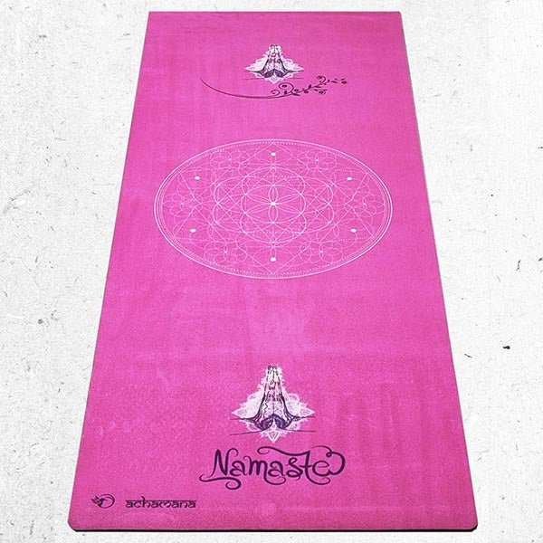 - Tapis yoga écologique hi-tech 3 plis 6mmx68cmx1,83m Namasté rose + Sac yoga - Accessoires de yoga, vêtements et tapis de yoga au naturel