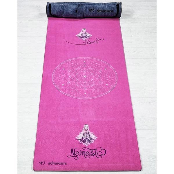 - Tapis yoga écologique hi-tech 3 plis 6mmx68cmx1,83m Namasté rose + Sac yoga - Accessoires de yoga, vêtements et tapis de yoga au naturel
